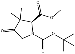 1-tert-butyl 2-methyl (2S)-3,3-dimethyl-4-oxopyrrolidine-1,2-dicarboxylate Structure