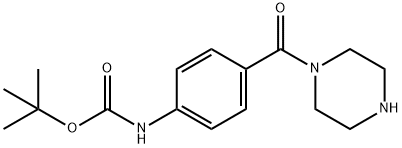 [4-(피페라진-1-카르보닐)-페닐]-탄산tert-부틸에스테르 구조식 이미지