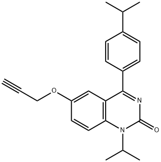 2(1H)-QUINAZOLINONE, 1-(1-METHYLETHYL)-4-[4-(1-METHYLETHYL)PHENYL]-6-(2-PROPYN-1-YLOXY)- 구조식 이미지