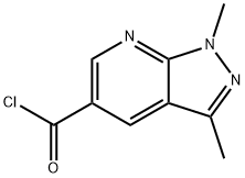 1H-피라졸로[3,4-b]피리딘-5-카르보닐클로라이드,1,3-디메틸-(9CI) 구조식 이미지
