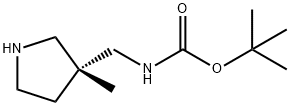 Carbamic acid, [[(3R)-3-methyl-3-pyrrolidinyl]methyl]-, 1,1-dimethylethyl ester Structure