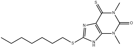 6,7-Dihydro-1,3-dimethyl-8-(heptylthio)-6-thioxo-1H-purin-2(3H)-one Structure