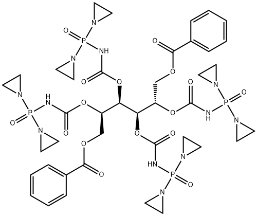 [(2R,3R,4R,5S)-6-benzoyloxy-2,3,4,5-tetrakis(diaziridin-1-ylphosphoryl carbamoyloxy)hexyl] benzoate 구조식 이미지