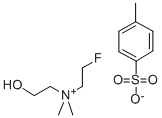 에탄미니늄,N-(2-플루오로에틸)-2-하이드록시-N,N-디메틸-,4-메틸벤젠술폰산염 구조식 이미지
