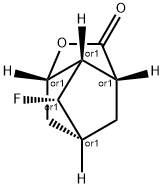 3,5-메타노-2H-사이클로펜타[b]푸란-2-온,4-플루오로헥사하이드로-, 구조식 이미지