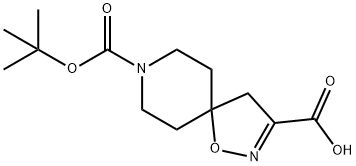 1-Oxa-2,8-diazaspiro[4.5]dec-2-ene-3,8-dicarboxylic acid, 8-(1,1-diMethylethyl) ester 구조식 이미지