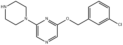 2-[(3-CHLOROPHENYL)METHOXY]-6-(1-PIPERAZINYL)PYRAZINE HYDROCHLORIDE 구조식 이미지