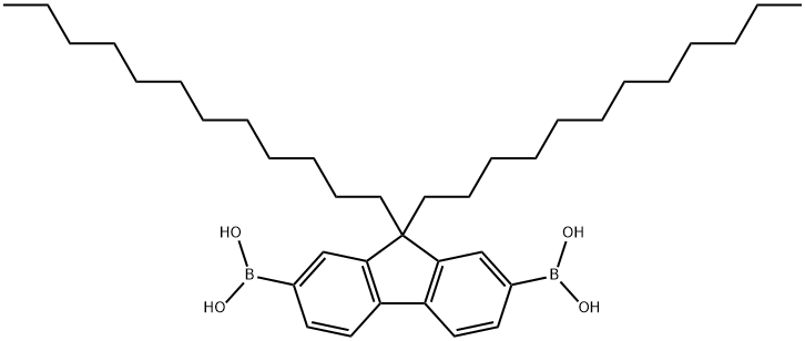 9 9-DIDODECYLFLUORENE-2 7-DIBORONIC ACID 구조식 이미지