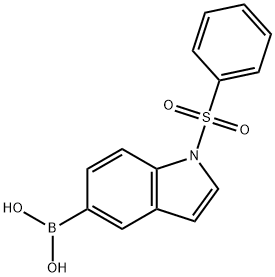 1-(PHENYLSULFONYL)-5-인도보론산 구조식 이미지