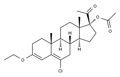 17-Acetoxy-6-chloro-3-ethoxypregna-3,5-diene-20-one 구조식 이미지