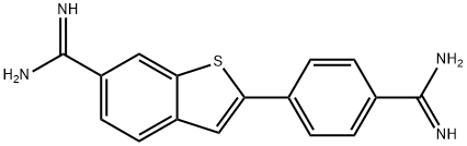 Benzo(b)thiophene-6-carboximidamide, 2-(4-(aminoiminomethyl)phenyl)- Structure