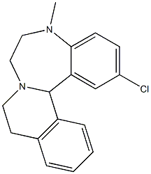 (+)-5,6,7,9,10,14b-Hexahydro-2-chloro-5-methylisoquino[2,1-d][1,4]benzodiazepine Structure