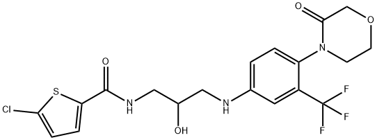 2-Thiophenecarboxamide, 5-chloro-N-[2-hydroxy-3-[[4-(3-oxo-4-morpholinyl)-3-(trifluoromethyl)phenyl]amino]propyl]- 구조식 이미지