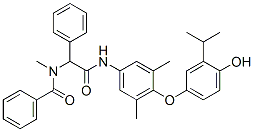 Benzeneacetamide, alpha-(benzoylmethylamino)-N-[4-[4-hydroxy-3-(1-methylethyl)phenoxy]-3,5-dimethylphenyl]- (9CI) Structure