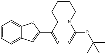 RAC-TERT-BUTYL 2-(1-BENZOFURAN-2-YLCARBONYL)PIPERIDINE-1-CARBOXYLATE 구조식 이미지