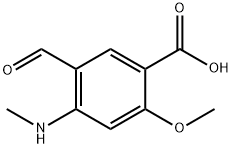 Benzoic acid, 5-formyl-2-methoxy-4-(methylamino)- (9CI) Structure