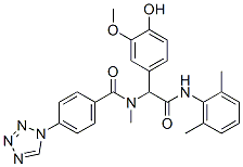 Benzeneacetamide, N-(2,6-dimethylphenyl)-4-hydroxy-3-methoxy-alpha-[methyl[4-(1H-tetrazol-1-yl)benzoyl]amino]- (9CI) Structure