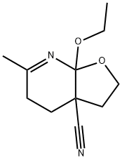 Furo[2,3-b]pyridine-3a(4H)-carbonitrile, 7a-ethoxy-2,3,5,7a-tetrahydro-6-methyl- (9CI) Structure