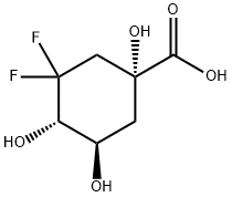 Cyclohexanecarboxylic acid, 3,3-difluoro-1,4,5-trihydroxy-, (1R,4S,5R)- (9CI) Structure