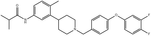 N-[3-[1-[[4-(3,4-Difluorophenoxy)phenyl]methyl]-4-piperidinyl]-4-methylphenyl]-2-methylpropanamidehydrochloride 구조식 이미지