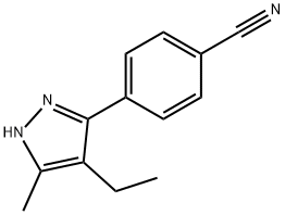 Benzonitrile, 4-(4-ethyl-5-methyl-1H-pyrazol-3-yl)- (9CI) 구조식 이미지