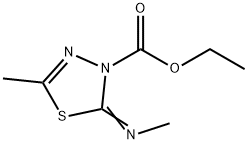 1,3,4-Thiadiazole-3(2H)-carboxylicacid,5-methyl-2-(methylimino)-,ethylester(9CI) Structure