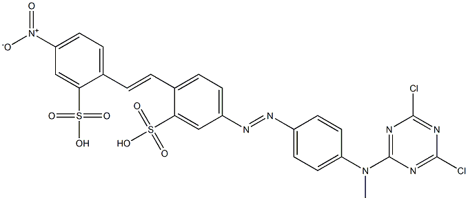 5-[[4-[(4,6-dichloro-1,3,5-triazin-2-yl)methylamino]phenyl]azo]-2-[2-(4-nitro-2-sulphophenyl)vinyl]benzenesulphonic acid 구조식 이미지