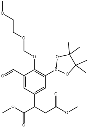 Butanedioic acid, 2-[3-forMyl-4-[(2-Methoxyethoxy)Methoxy]-5-(4,4,5,5-tetraMethyl-1,3,2-dioxaborolan-2-yl)phenyl]-, 1,4-diMethyl ester 구조식 이미지