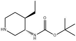 Carbamic acid, [(3S,4R)-4-ethyl-3-piperidinyl]-, 1,1-dimethylethyl ester (9CI) Structure