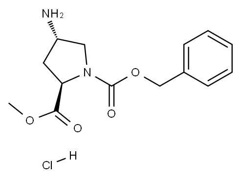 (2R,4S)-4-AMINO-1-CBZ-PYRROLIDINE-2-CARBOXYLIC ACID METHYL ESTER-HCl 구조식 이미지