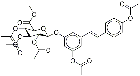 trans Resveratrol Penta-O-acetyl-3-β-D-glucuronide Methyl Ester Structure