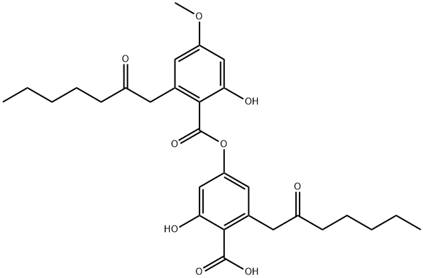 2-Hydroxy-4-[[2-hydroxy-4-methoxy-6-(2-oxoheptyl)benzoyl]oxy]-6-(2-oxoheptyl)benzoic acid Structure