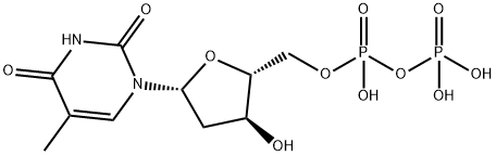 [hydroxy-[[3-hydroxy-5-(5-methyl-2,4-dioxo-pyrimidin-1-yl)-oxolan-2-yl]methoxy]phosphoryl]oxyphosphonic acid 구조식 이미지