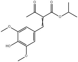BUTANOIC ACID, 2-[(4-HYDROXY-3,5-DIMETHOXYPHENYL)METHYLENE]-3-OXO-, 1-METHYLETHYL ESTER Structure