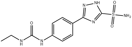 5-[4-(3-Ethylureido)phenyl]-1H-1,2,4-triazole-3-sulfonamide 구조식 이미지