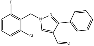 1-(2-CHLORO-6-FLUOROBENZYL)-3-PHENYL-1H-PYRAZOLE-4-CARBALDEHYDE Structure