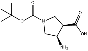 cis-4-Amino-1-Boc-pyrrolidine-3-carboxylic acid Structure