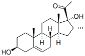 3beta,17-dihydroxy-16alpha-methylpregn-5-en-20-one 구조식 이미지