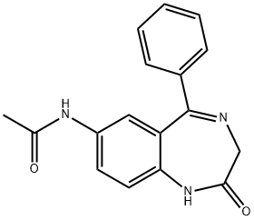 Acetamide, N-(2,3-dihydro-2-oxo-5-phenyl-1H-1,4-benzodiazepin-7-yl)- Structure