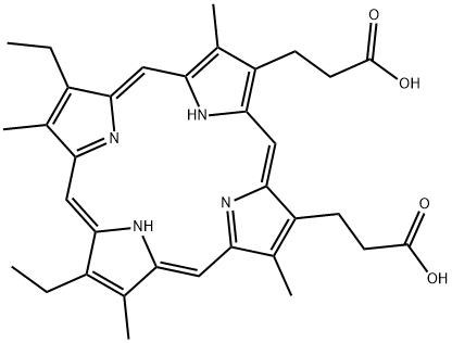 7,12-diethyl-3,8,13,17-tetramethyl-21H,23H-porphine-2,18-dipropionic acid Structure