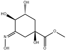 Cyclohexanecarboxylic acid, 1,3,4-trihydroxy-5-(hydroxyimino)-, methyl ester, (1S,3R,4R,5E)- (9CI) Structure