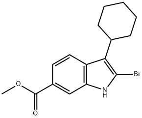 Methyl 2-Bromo-3-cyclohexyl-6-indolecarboxylate 구조식 이미지