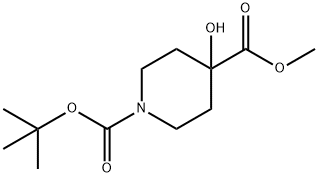 1-BOC-4-HYDROXY-PIPERIDINE-4-DICARBOXYLIC ACID METHYL ESTER Structure