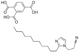 benzene-1,2,4-tricarboxylic acid, compound with 2-undecyl-1H-imidazole-1-propiononitrile (1:1) 구조식 이미지