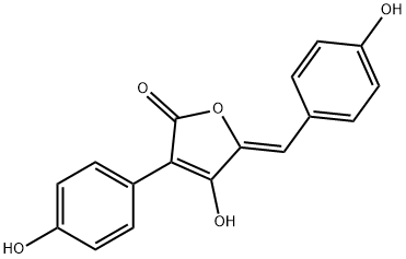 (5Z)-4-Hydroxy-3-(4-hydroxyphenyl)-5-[(4-hydroxyphenyl)methylene]-2(5H)-furanone 구조식 이미지