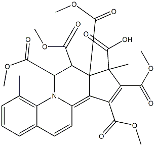 6,7-디히드로-4-메틸벤조[f]시클로펜타[a]퀴놀리진-6,7,7a,8,9,10(8H)-헥사카르복실산헥사메틸에스테르 구조식 이미지