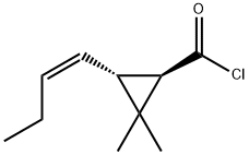 Cyclopropanecarbonyl chloride, 3-(1Z)-1-butenyl-2,2-dimethyl-, (1R,3R)- (9CI) Structure