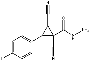 Cyclopropanecarboxylic acid, 1,2-dicyano-3-(4-fluorophenyl)-, hydrazide (9CI) Structure