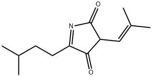 2H-Pyrrole-2,4(3H)-dione, 5-(3-methylbutyl)-3-(2-methyl-1-propenyl)- (9CI) 구조식 이미지