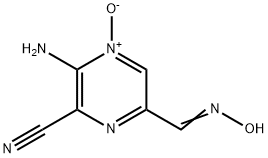 Pyrazinecarbonitrile, 3-amino-6-[(hydroxyimino)methyl]-, 4-oxide (9CI) Structure